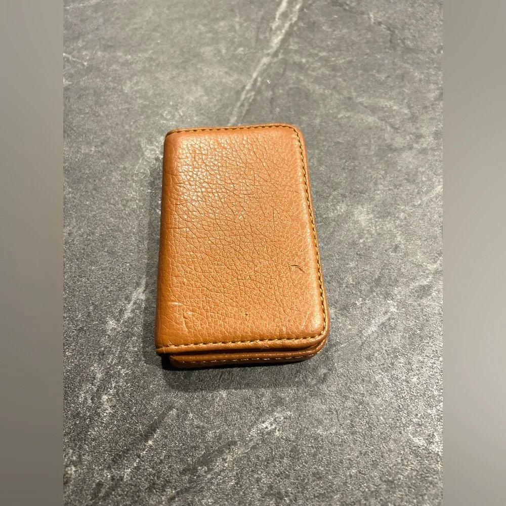 Vintage Brown Leather Card Holder Wallet Minimalist Slim Pocket Organizer